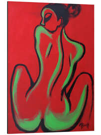 Print på aluminium Red and Green Figure - Carmen Tyrrell