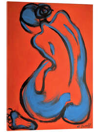Acrylglasbild Orange und blaue Figur - Carmen Tyrrell