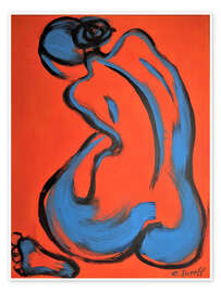Tableau Orange and Blue Figure - Carmen Tyrrell