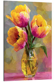 Tableau en aluminium Spring flowers - Yellow tulips - Maria Tuzhilkina