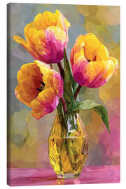 Canvas print Spring flowers - Yellow tulips - Maria Tuzhilkina