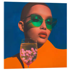 Acrylic print Fashion look with wine glass - Carina Artspace