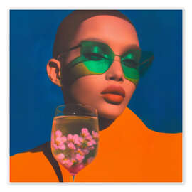 Wandbild Fashion Look mit Weinglas - Carina Artspace