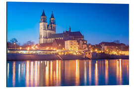 Print på aluminium Magdeburg Cathedral in the evening - Martin Wasilewski