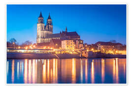 Wandbild Magdeburger Dom am Abend - Martin Wasilewski