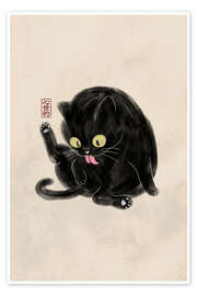 Wandbild Badende Katze - syntetyc