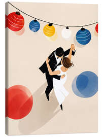 Leinwandbild Tanzen unter Bauhaus Lampions