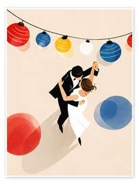 Poster Tanzen unter Bauhaus Lampions