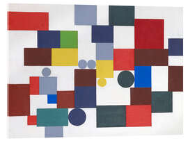 Acrylglasbild Komposition mit Vierecken, Rechtecken und Kreisen - Sophie Taeuber-Arp