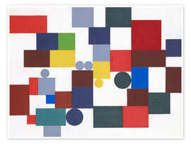 Poster Komposition mit Vierecken, Rechtecken und Kreisen