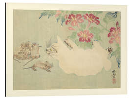 Print på aluminium Kyōsai’s Drawings for Pleasure - Cat - Kawanabe Kyosai