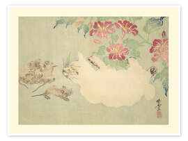Wall art print Kyōsai’s Drawings for Pleasure - Cat - Kawanabe Kyosai