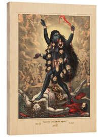 Holzbild Kali, die zornige Beschützerin Indiens, Kolgata