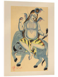 Tableau en verre acrylique Shiva seated on the bull Nandin, Kolgata