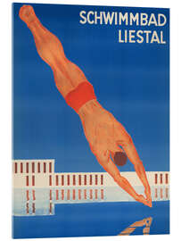 Tableau en verre acrylique Liestal Swimming Baths - Otto Plattner - Vintage Water Ski Collection