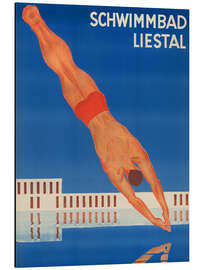 Print på aluminium Liestal Swimming Baths - Otto Plattner - Vintage Water Ski Collection