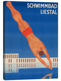 Leinwandbild Schwimmbad Liestal - Otto Plattner - Vintage Water Ski Collection