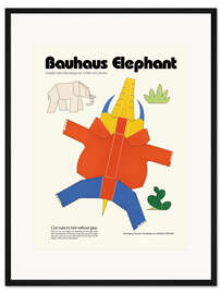 Framed art print Bauhaus Elephant Cut-out Template