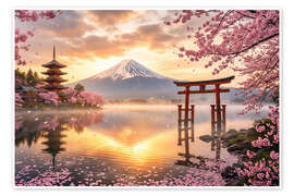 Poster Japanische Landschaft - Mango Art
