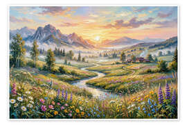 Wandbild Weidelandschaft - Mango Art