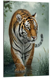 Print på aluminium Tiger hunting - Mango Art