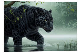 Print på aluminium Black Jaguar - Mango Art