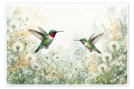 Wandbild Kolibris und Sommergrün - Mango Art