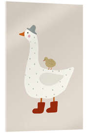 Acrylglasbild Gans und Gänseküken - treechild