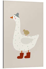 Print på aluminium Goose And Gosling - treechild