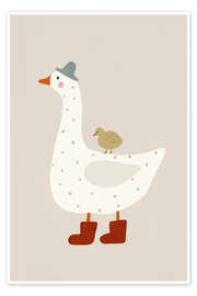 Wandbild Gans und Gänseküken - treechild