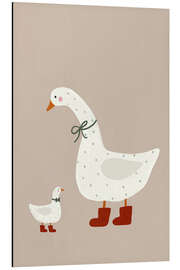 Print på aluminium Goose And Gosling - treechild