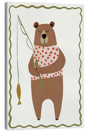 Leinwandbild Angelnder Bär - treechild
