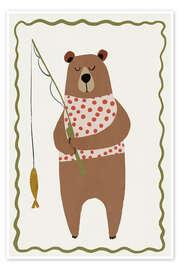 Wandbild Angelnder Bär - treechild