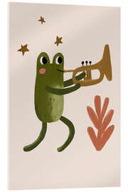 Tableau en verre acrylique Frog on the trumpet - treechild