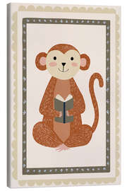 Leinwandbild Affe und Buchliebe - treechild