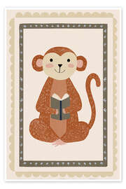 Plakat Monkey and book love - treechild