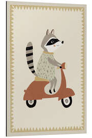 Print på aluminium Driving Raccoon - treechild