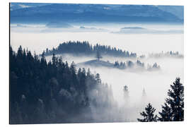 Print på aluminium View over the sea of fog in the wintry Emmental region - Marcel Gross