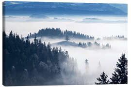 Lærredsbillede View over the sea of fog in the wintry Emmental region - Marcel Gross