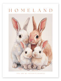 Wandbild Homeland - My favorite bunnies - Ohkimiko