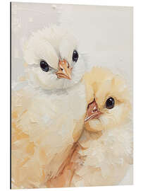 Print på aluminium Cuddling chicks - Ohkimiko