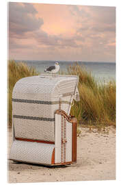 Quadro em acrílico Baltic Sea beach chair with seagull - Olaf Protze