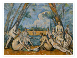 Wandbild Die großen Badenden, ein Akt - Paul Cézanne