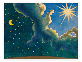 Wandbild Sonne, Mond und Sterne - Karl Wiener