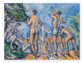 Wandbild Badende, ein männlicher Akt - Paul Cézanne