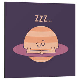 Print på aluminium Sleepy Saturn - HandsOffMyDinosaur