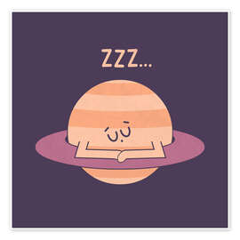 Poster Sleepy Saturn - HandsOffMyDinosaur