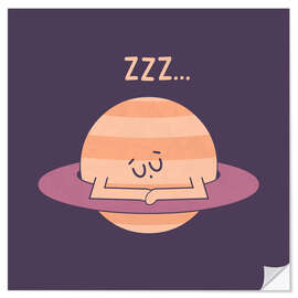 Wall sticker Sleepy Saturn - HandsOffMyDinosaur