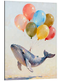 Print på aluminium Whale among clouds - Softlight Boutique