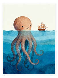 Veggbilde The friendly octopus - Softlight Boutique